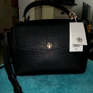 Tory Burch Emerson Small Top Handle Satchel (Black)